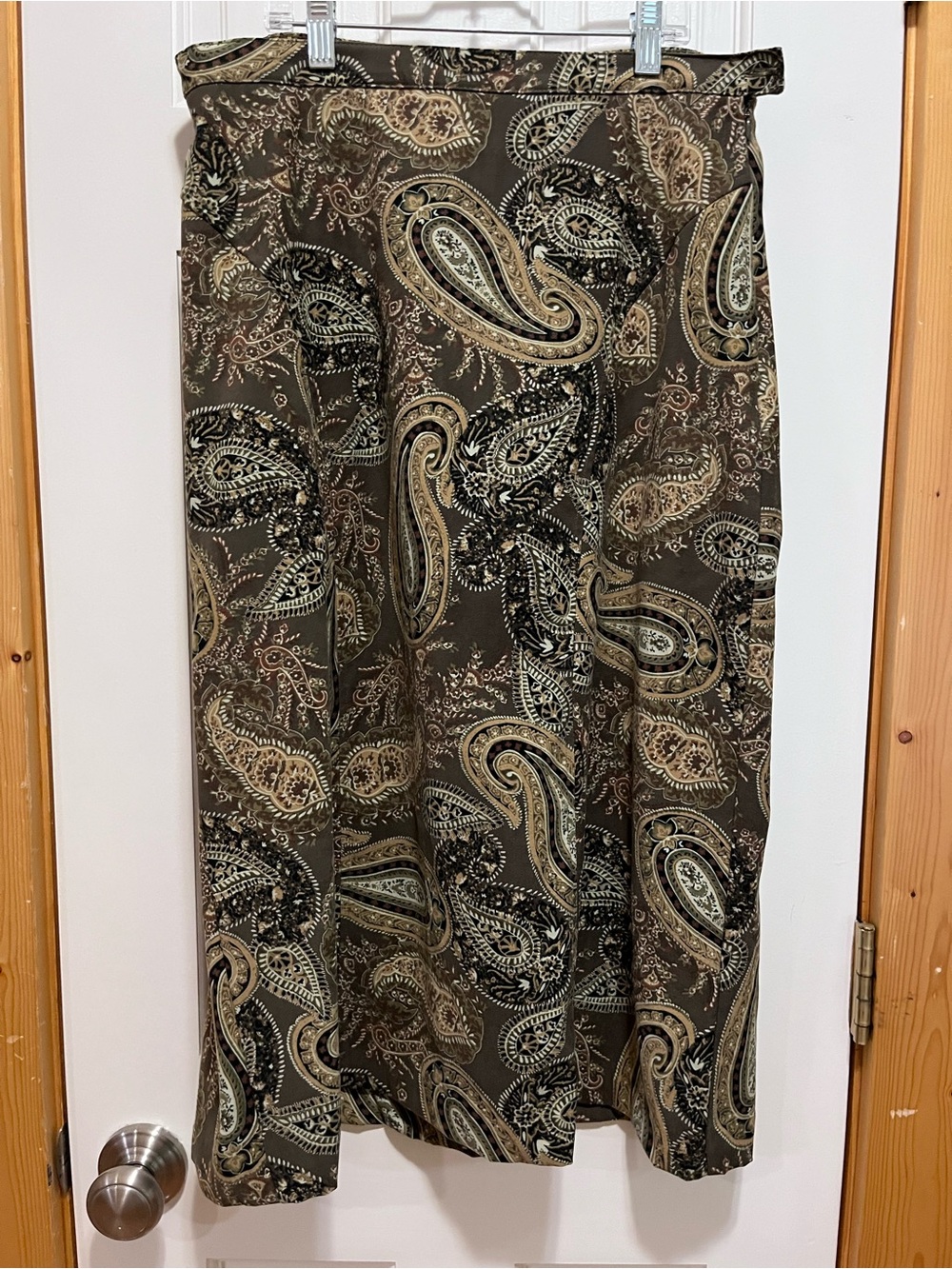 VINTAGE Y2K T & COMPANY Paisley Print Green Midi Skirt US 10